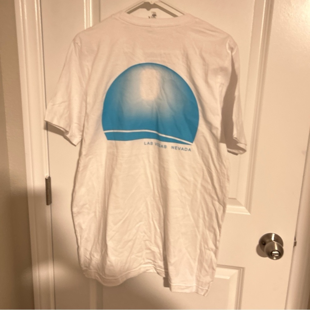Las Vegas Sphere Director’s Seat Souvenir T-Shirt White Blue w/ Bag